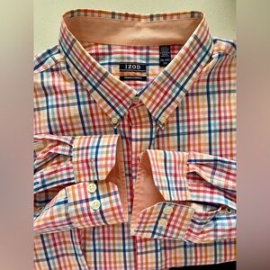IZOD - all cotton summer plaid button up shirt Size 2XL